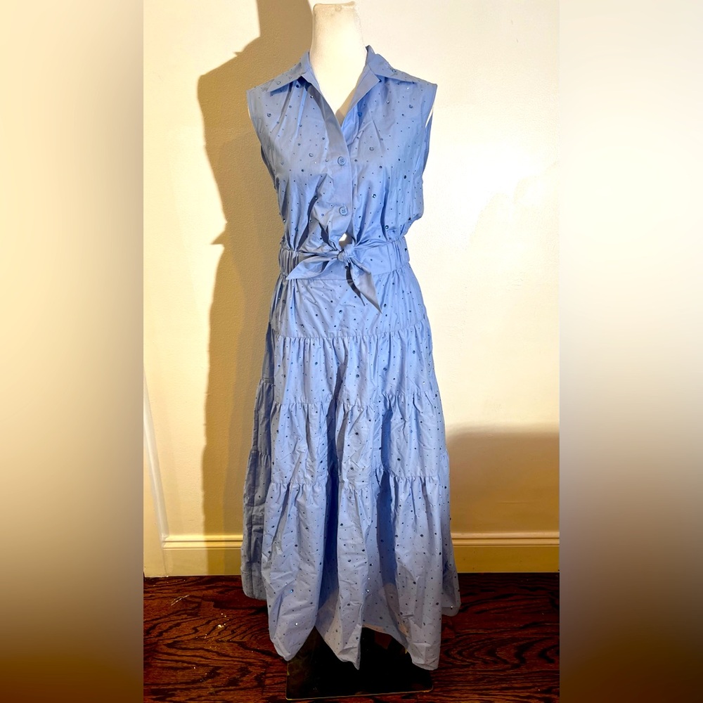 Azazel Rhinestone Tie-Front Maxi Dress - Picture 2 of 9